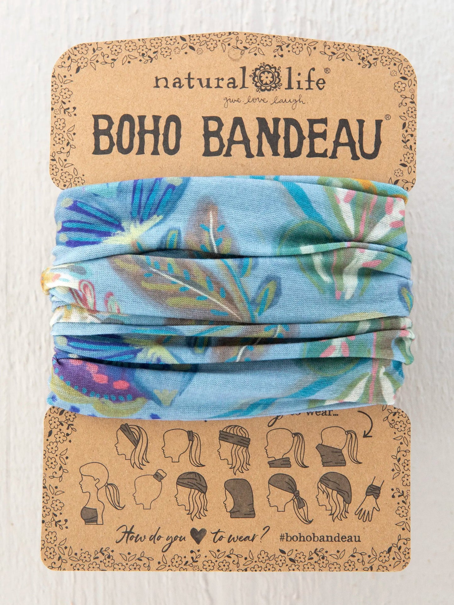 Full Boho Bandeau Headband - Mandala Folk Garden