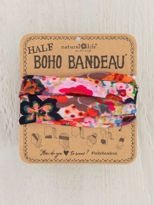 Half Boho Bandeau Headband - Meadow Light Pink