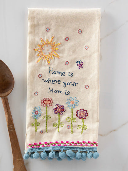 Natural Life Linen Embroidered Hand Towel - Mom