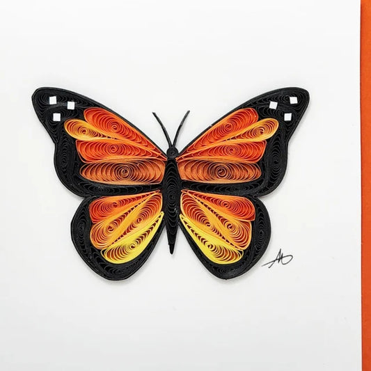 4x4 Quilled Greeting Card - Monarch Butterfly