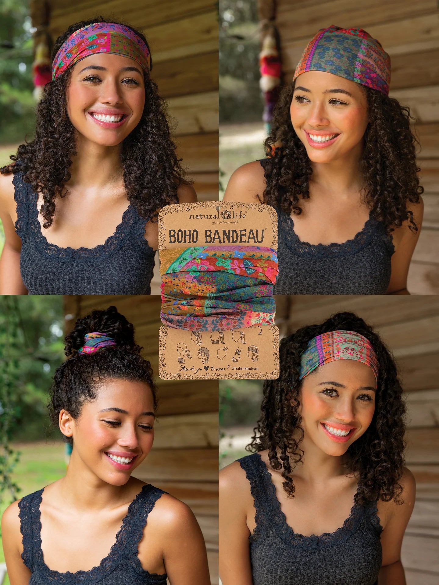 Natural Life Full Boho Bandeau Headband - Multi Patchwork