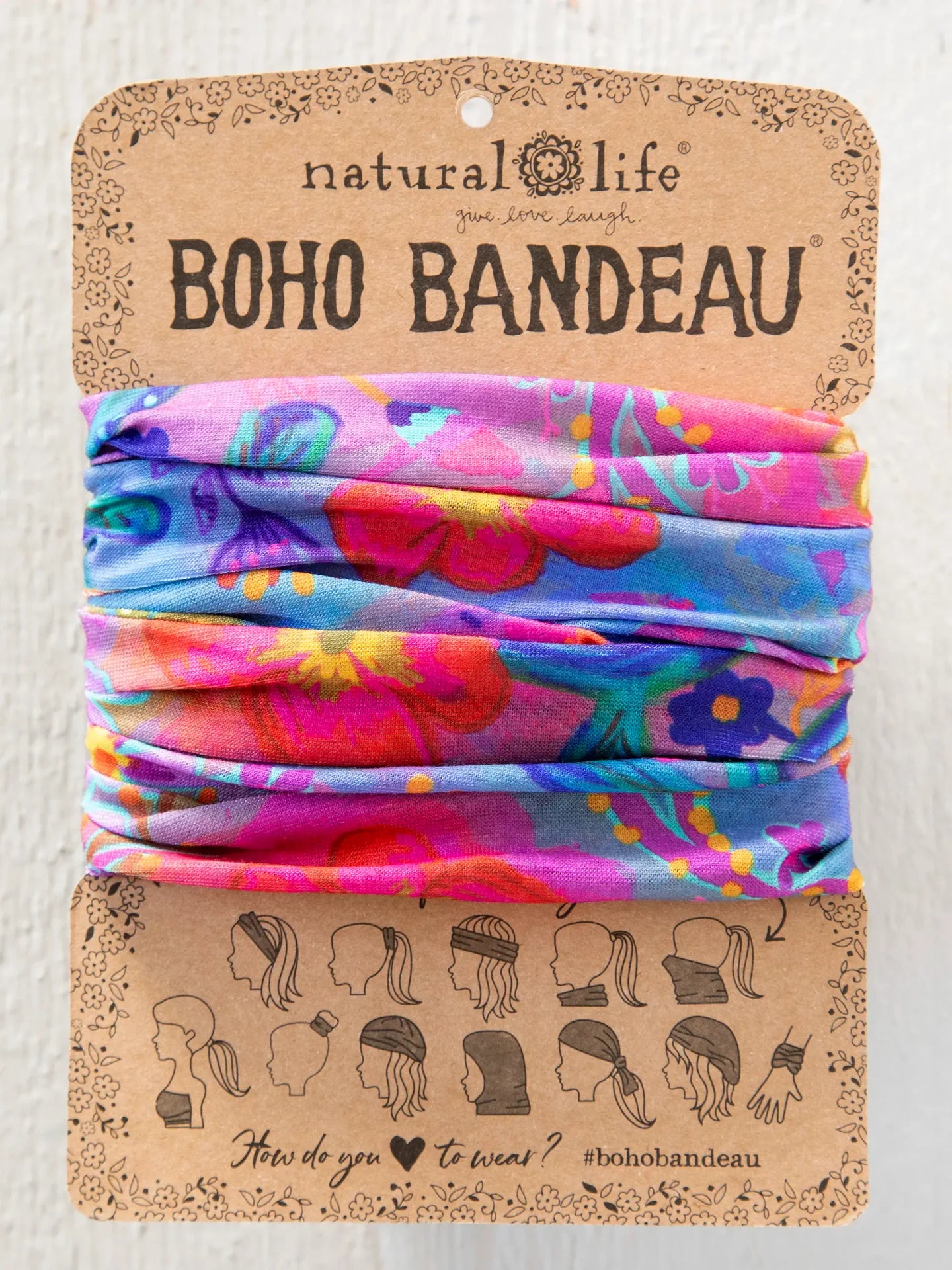 Natural Life Full Boho Bandeau Headband - Neon Floral