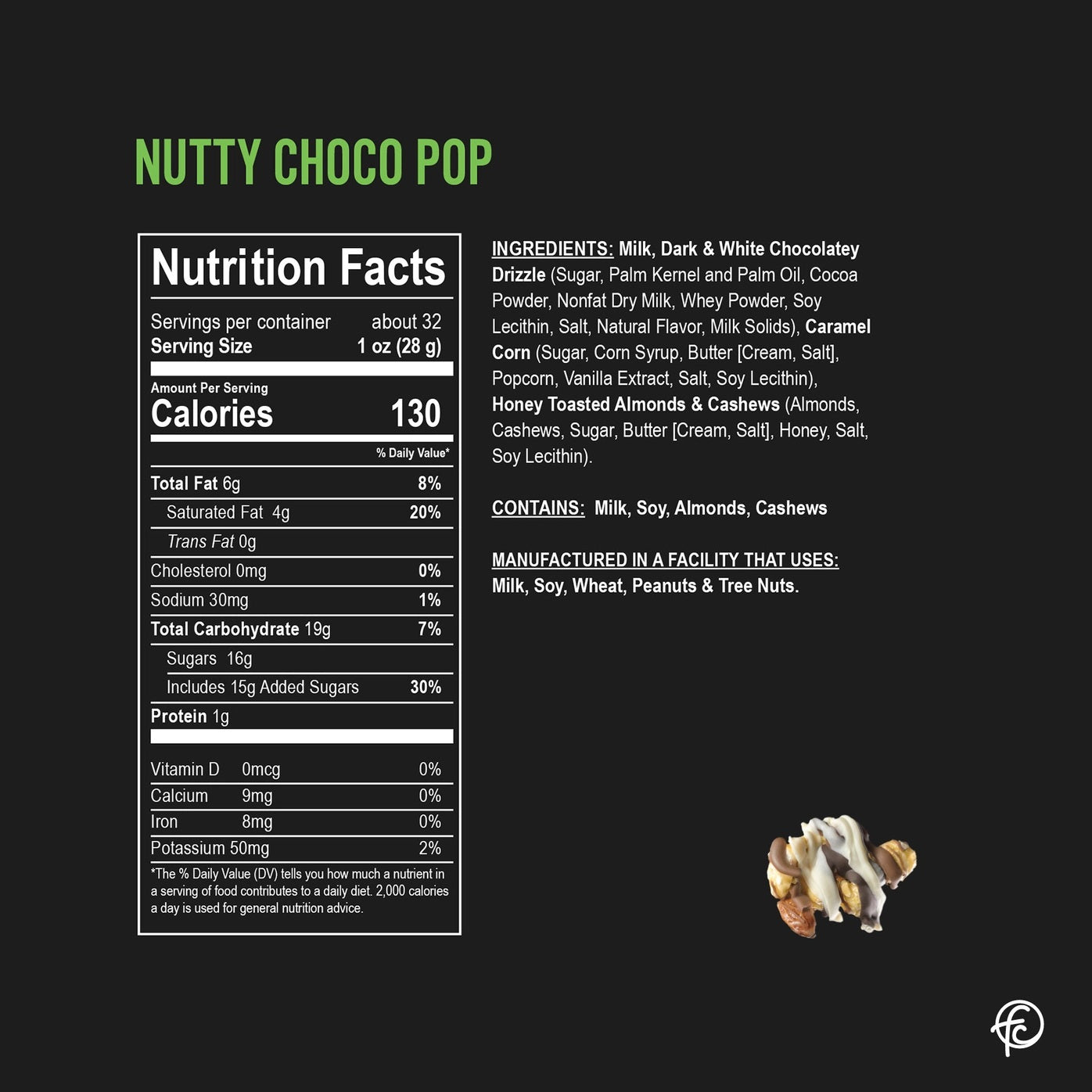 Nutty Choco Pop Chocolate Popcorn 2oz Bag
