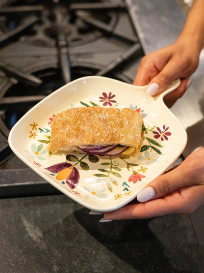 Natural Life Oven To Table Plate - Folk Flower
