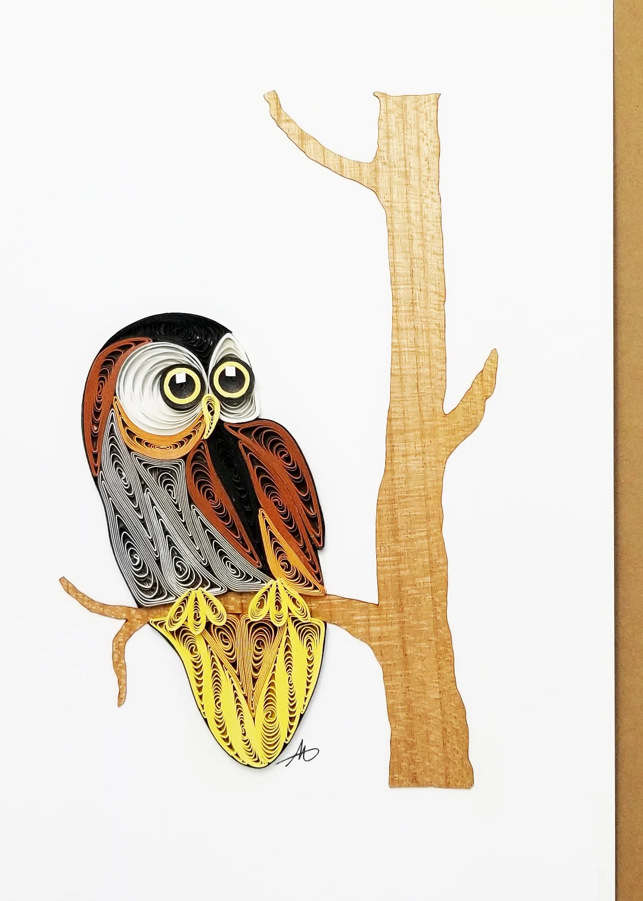 5x7 Quilled Greeting Card - Owl