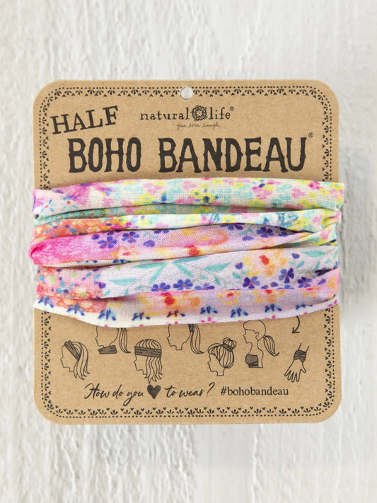 Half Boho Bandeau Headband - Watercolor Patchwork