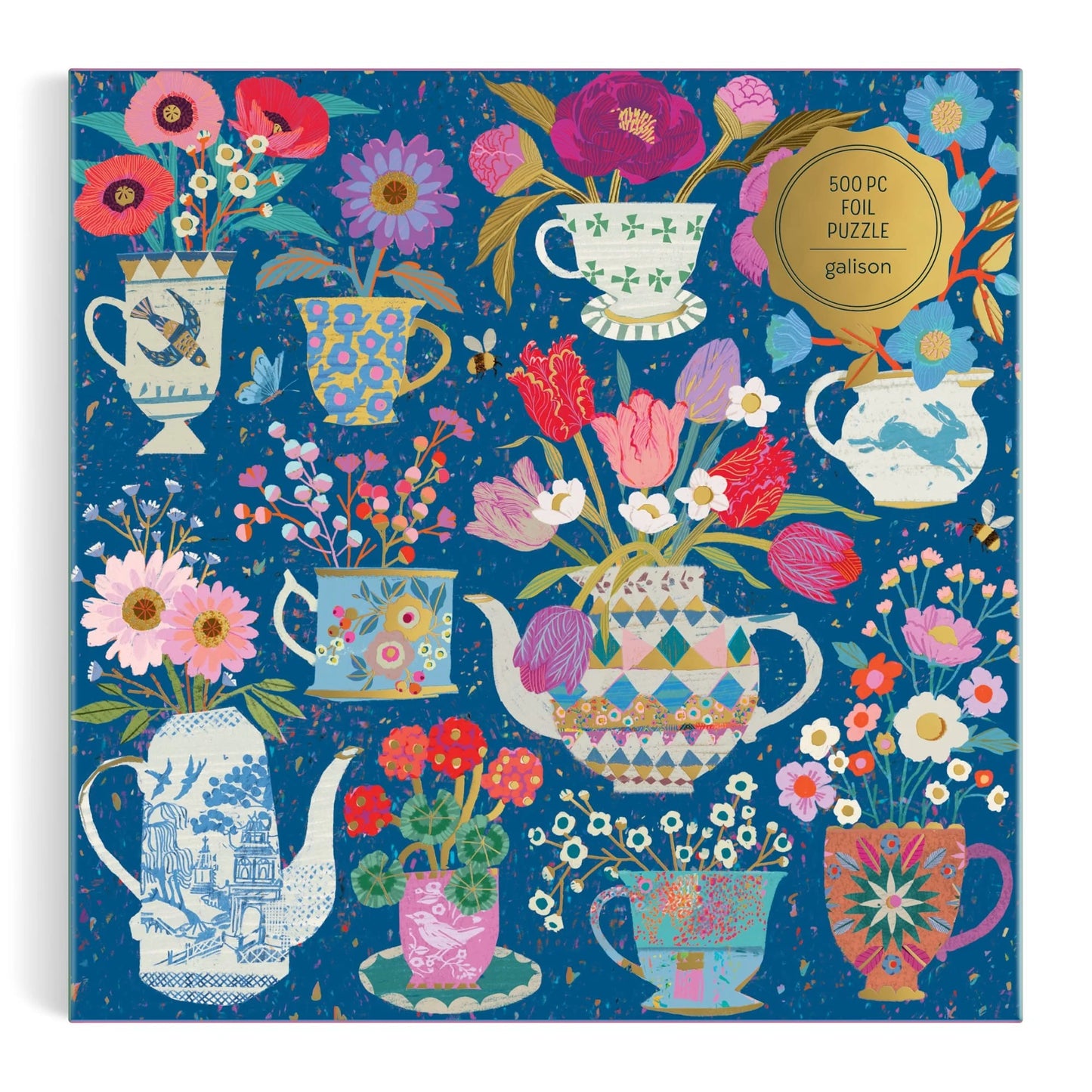 Potted Teacups 500 Piece Foil Jigsaw Puzzle
