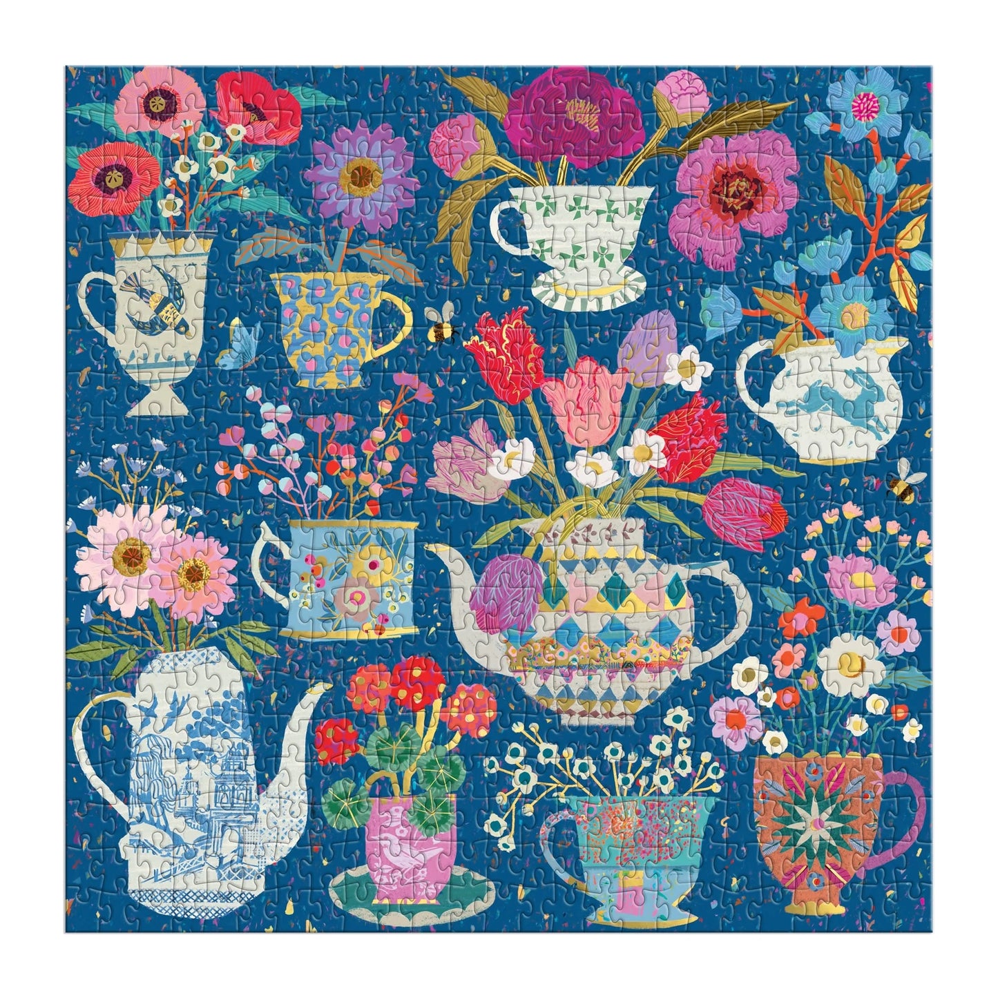 Potted Teacups 500 Piece Foil Jigsaw Puzzle