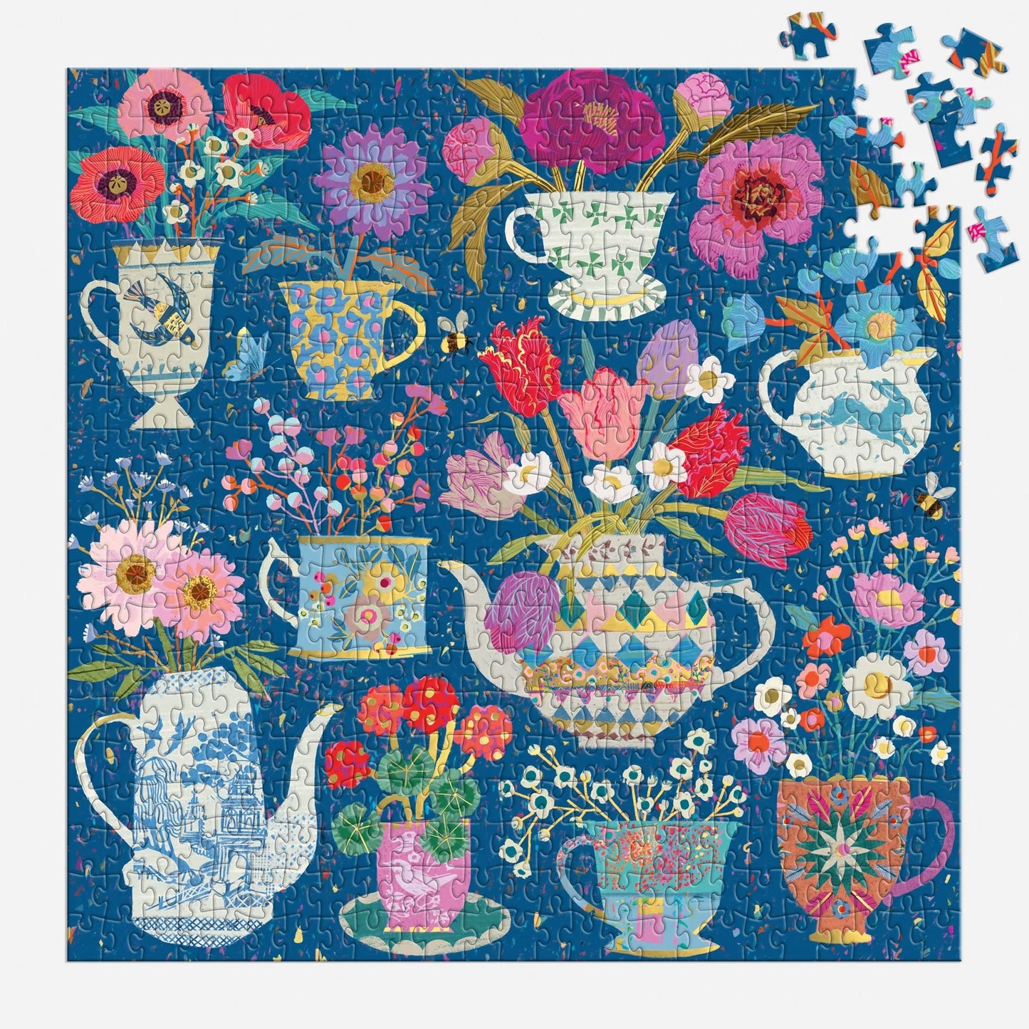 Potted Teacups 500 Piece Foil Jigsaw Puzzle