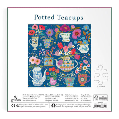 Potted Teacups 500 Piece Foil Jigsaw Puzzle