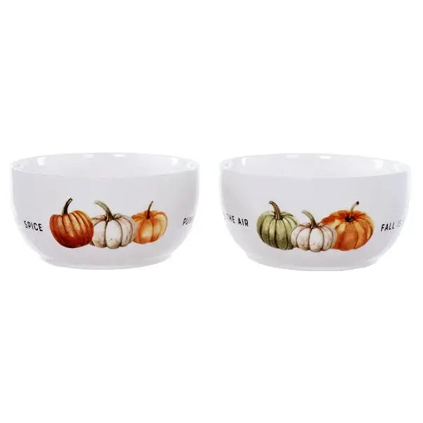 Glazed Ceramic Pumpkin Patch Bowl