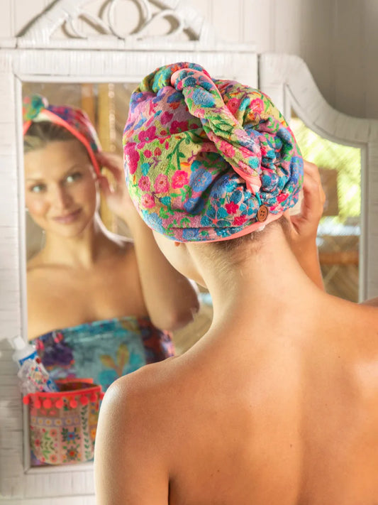 Hair Towel Wrap - Rainbow Floral
