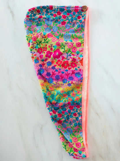 Hair Towel Wrap - Rainbow Floral