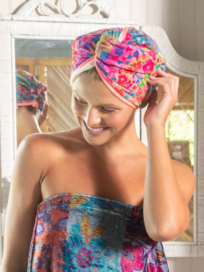Hair Towel Wrap - Rainbow Floral