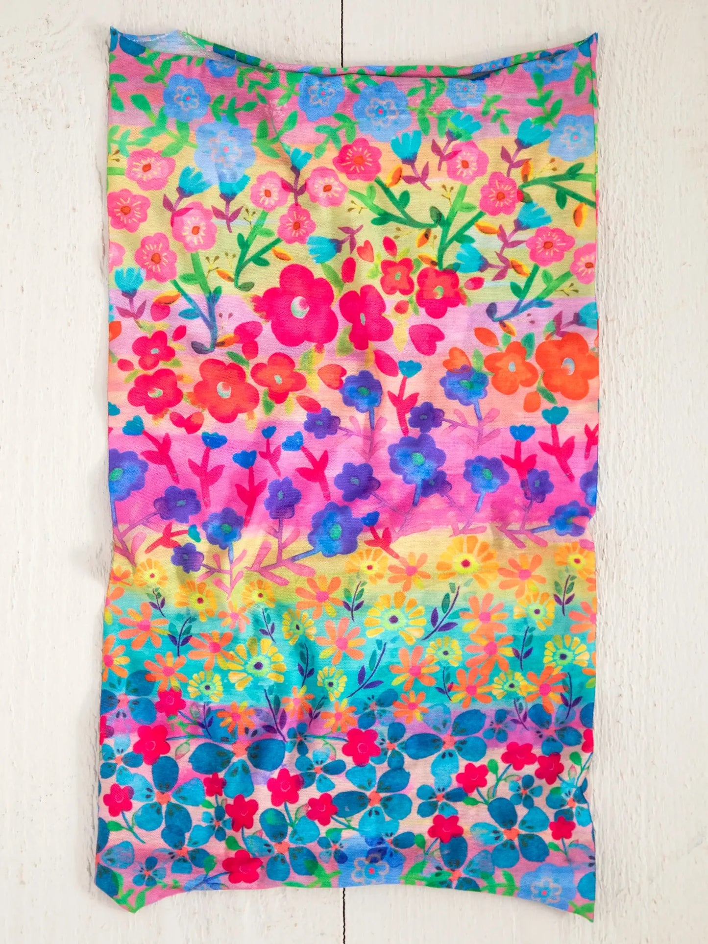 Full Boho Bandeau Headband - Rainbow Floral Rows