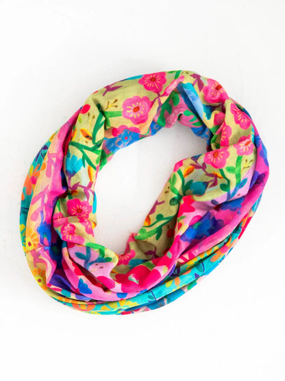 Full Boho Bandeau Headband - Rainbow Floral Rows