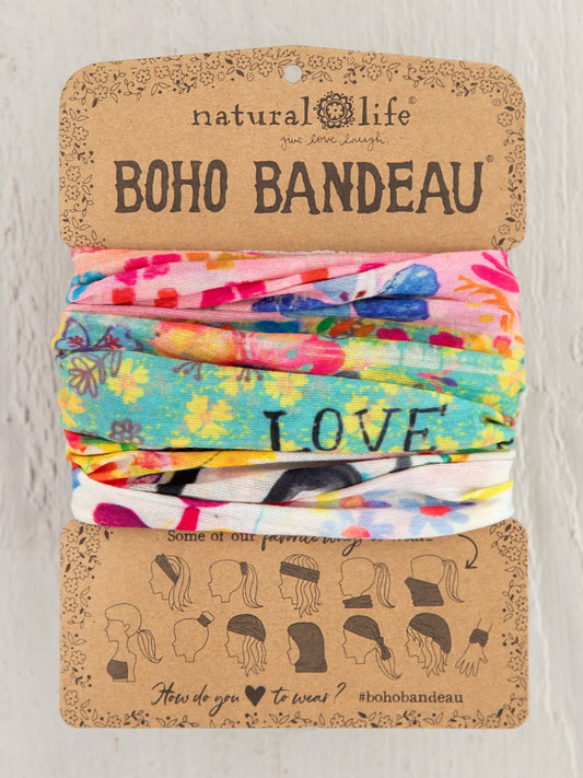 Full Boho Bandeau Headband - Rainbow Love