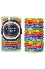 Grab & Go Ponytail Holders (Set of 15) - Rainbow Metallic