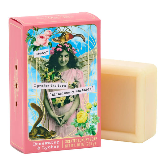 Snarky Vintage Collage Bar Soap - Rosewater & Lychee