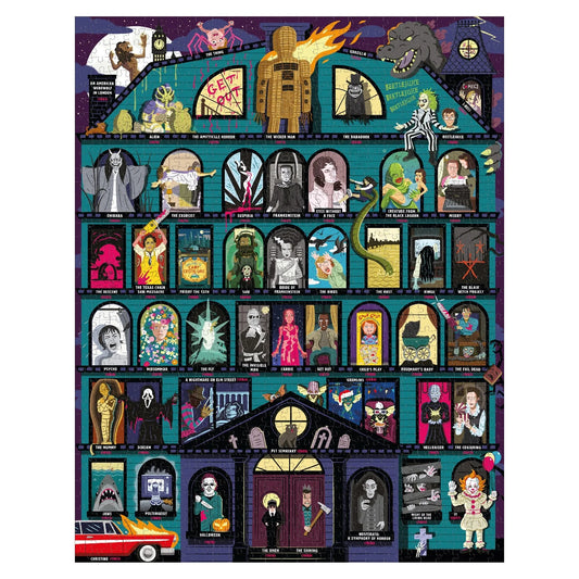 50 Must Watch Scary Movies Bucket List 1000 Piece Puzzle