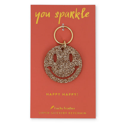 Smile Glitter Keychain