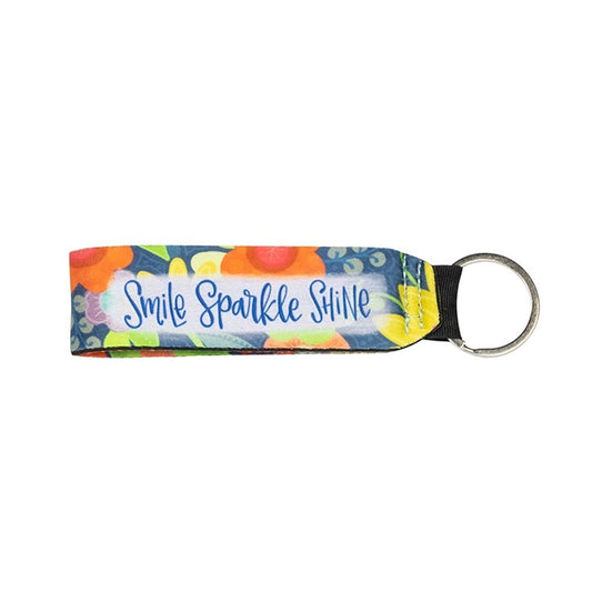 Smile Sparkle Shine Wristlet Keychain