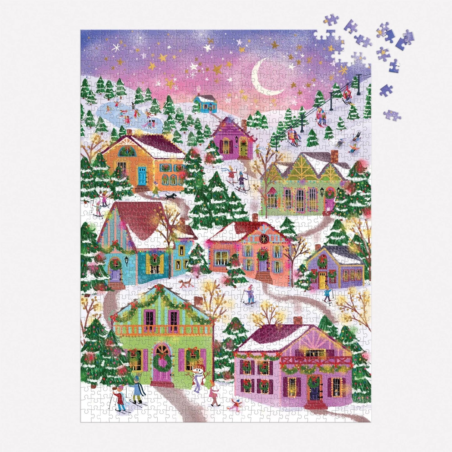 Joy Laforme Snowcap Village 1000 Piece Foil Puzzle