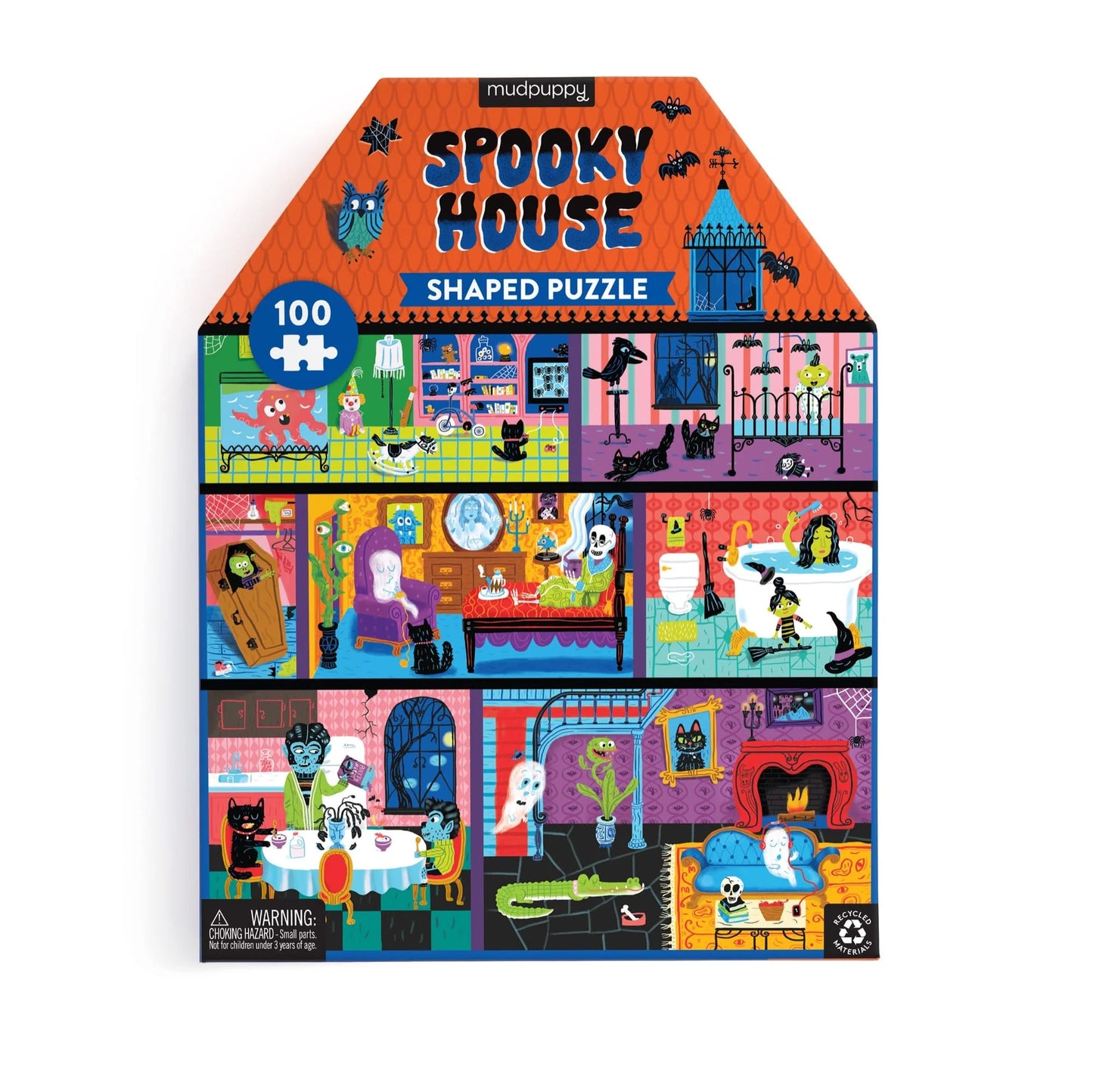 Spooky House 100 Piece House Shaped Puzzle