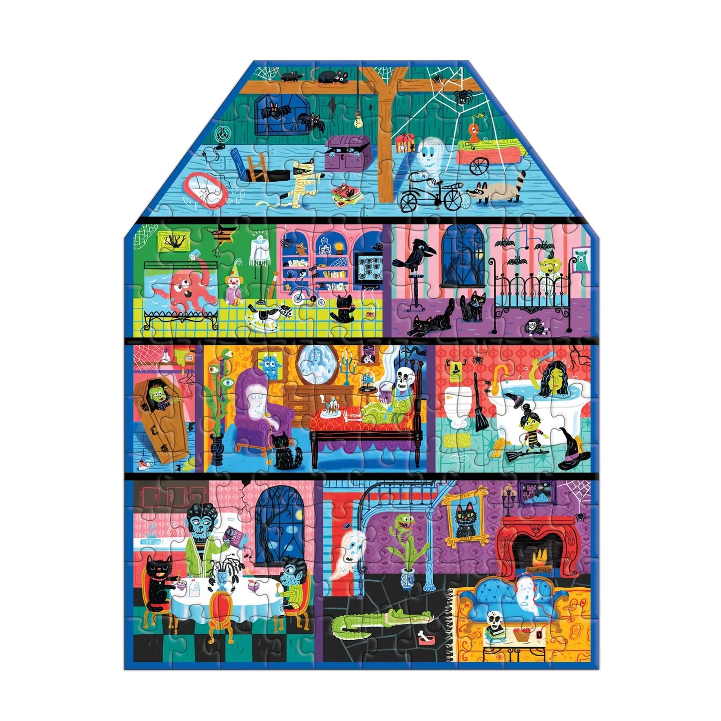 Spooky House 100 Piece House Shaped Puzzle
