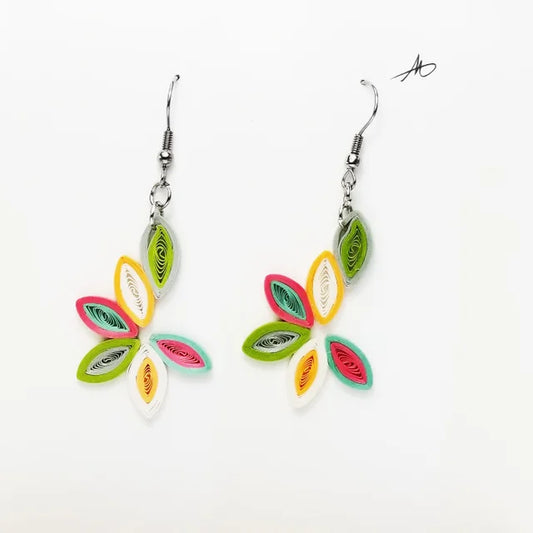 Quilled Earrings - Spring Flower