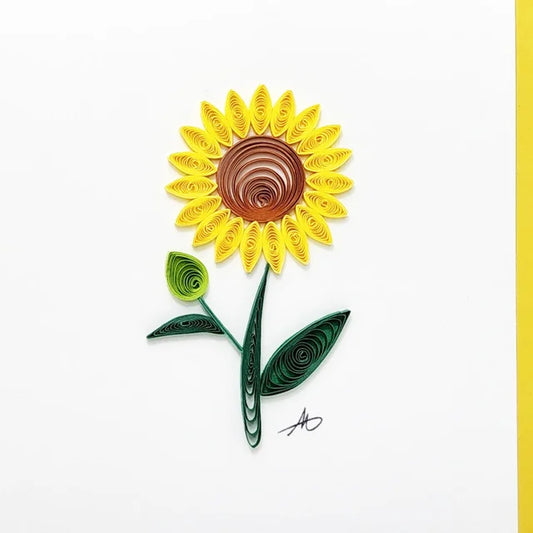 4x4 Quilled Greeting Card - Sunflower