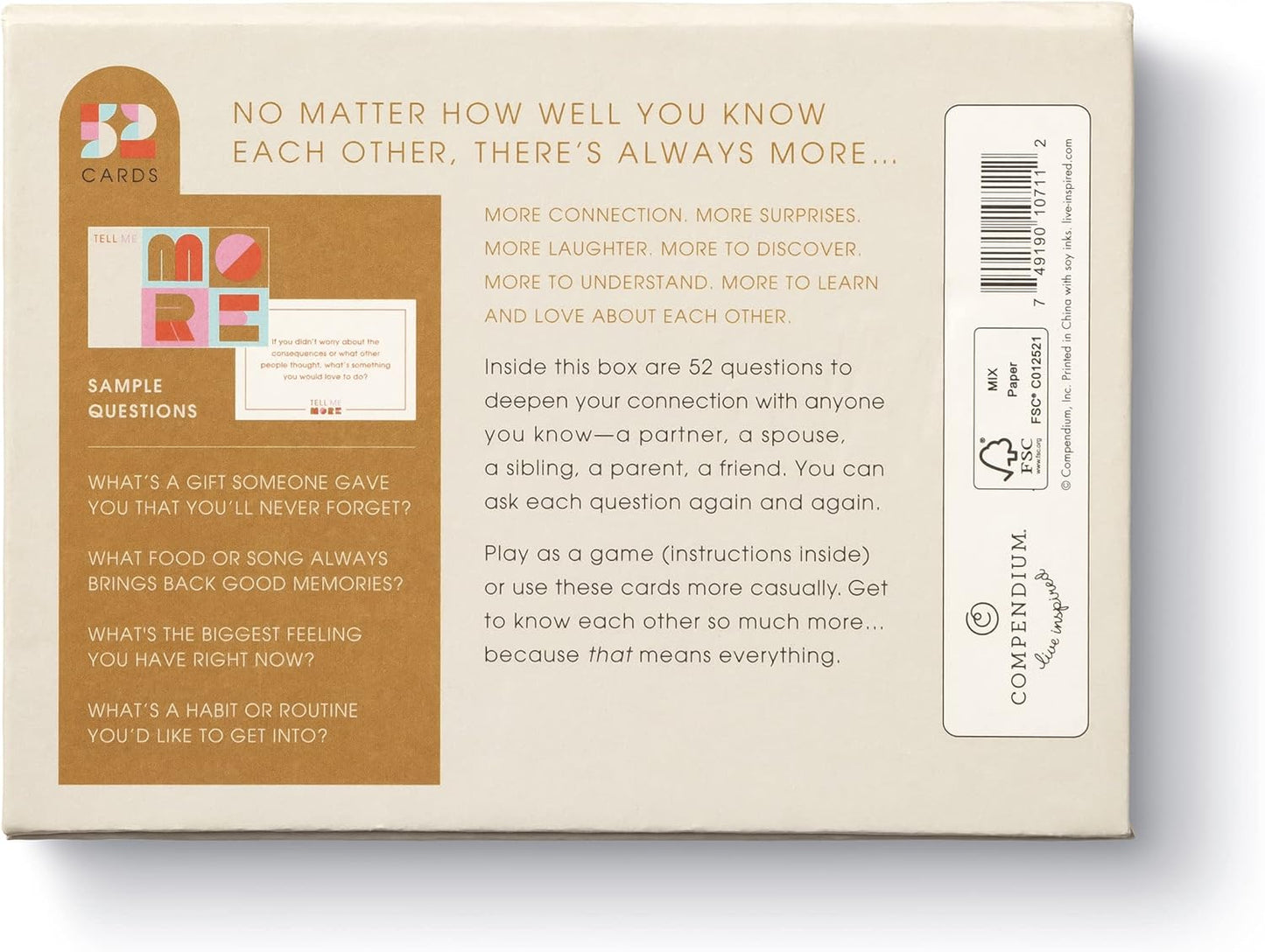 Tell Me More - A Conversation Starter Game