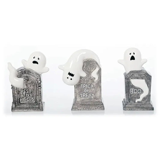Ceramic Ghost On Tombstone