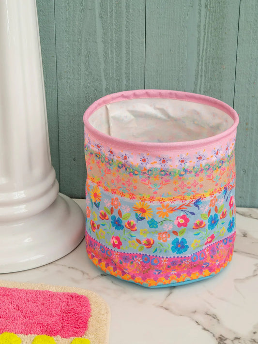 Floral Border Collapsible Trash / Storage Bin