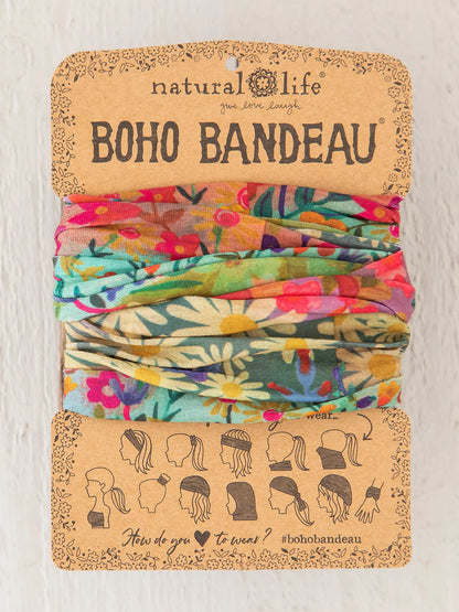Natural Life Full Boho Bandeau Headband - Wildflower Border