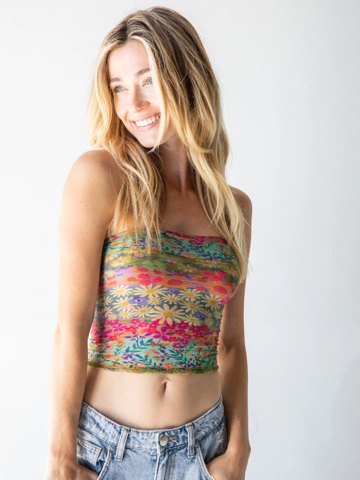 Natural Life Full Boho Bandeau Headband - Wildflower Border