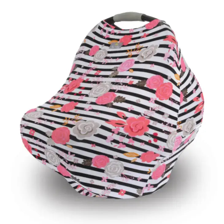 Mom Boss™ 4-in-1 Multi-Use Car Seat + Nursing Cover - Floral Stripe