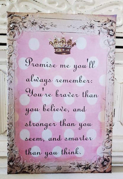 Canvas with Glitter - Promise Me