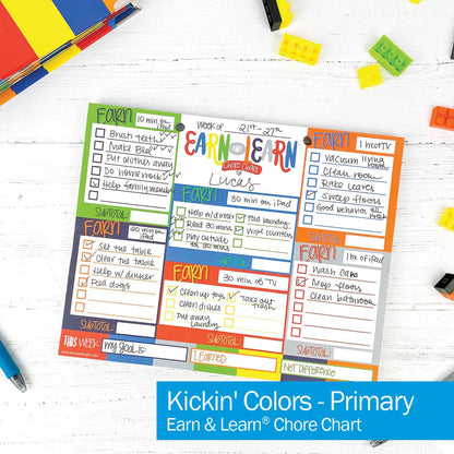 Earn & Learn® Kids Money Management Chore Chart - Kickin' Colors