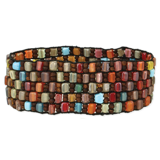 Autumn Mosaic Multi Bead Stretch Bracelet