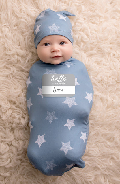 Cutie Cocoon™ Matching Cocoon & Hat Sets - Blue Stars