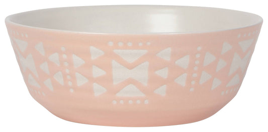 Pink Imprint Stoneware Bowl