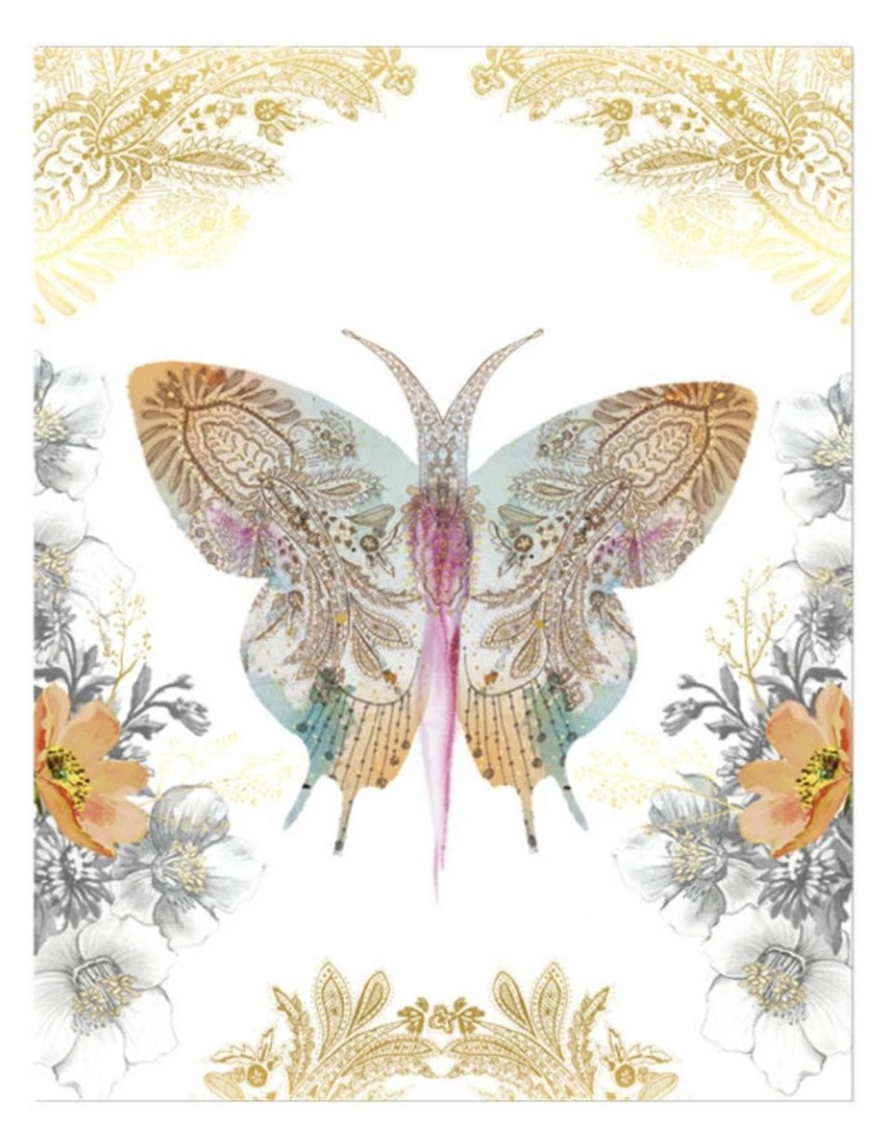 Henna Butterfly Art Panel